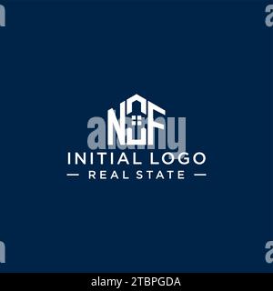 Lettre initiale NF monogramme logo avec forme de maison abstraite, graphique vectoriel de conception de logo immobilier simple et moderne Illustration de Vecteur