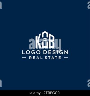 Lettre initiale KB logo monogramme avec forme de maison abstraite, graphique vectoriel de conception de logo immobilier simple et moderne Illustration de Vecteur