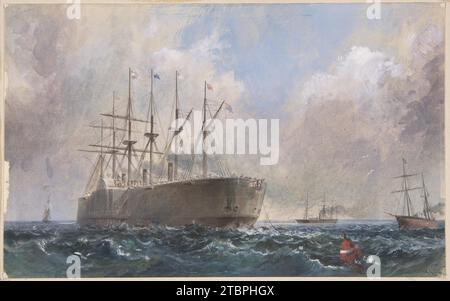 Telegraph Cable Fleet at Sea, 1865 1892 par Robert Charles Dudley Banque D'Images