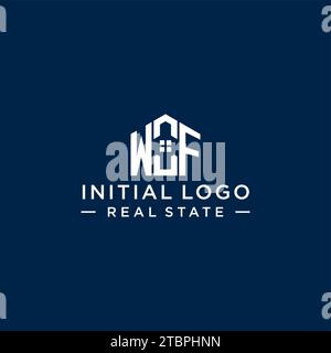 Lettre initiale WF monogramme logo avec forme de maison abstraite, graphique vectoriel de conception de logo immobilier simple et moderne Illustration de Vecteur