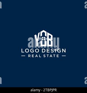 Lettre initiale YB monogramme logo avec forme de maison abstraite, graphique vectoriel de conception de logo immobilier simple et moderne Illustration de Vecteur