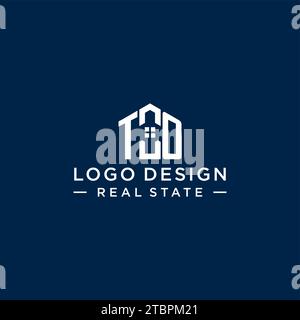 Lettre initiale AU logo monogramme avec forme de maison abstraite, graphique vectoriel de conception de logo immobilier simple et moderne Illustration de Vecteur