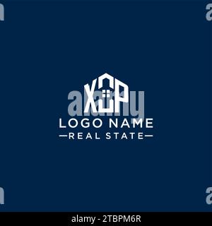Lettre initiale XP monogramme logo avec forme de maison abstraite, graphique vectoriel de conception de logo immobilier simple et moderne Illustration de Vecteur