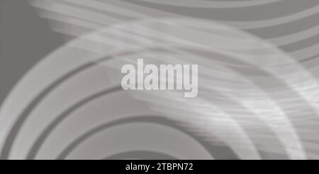 Lignes circulaires abstraites monochromes sur fond gris doux. Texture, conception de bannière. Fond de page de destination flou lisse. Conception d'en-tête de site Web. Banque D'Images
