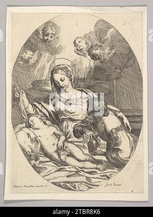 Vierge et enfant avec St. Mary Magdalen 1962 de Carlo Maratti Banque D'Images