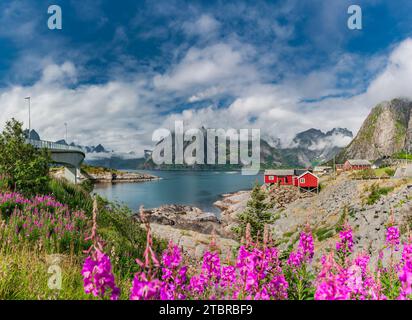 Vue panoramique de Hamnøy sur les îles Lofoten en Norvège Banque D'Images