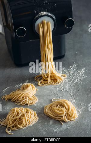 Nids de pâtes, spaghetti maison Banque D'Images