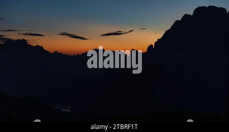 Coucher du soleil dans les Dolomites Banque D'Images