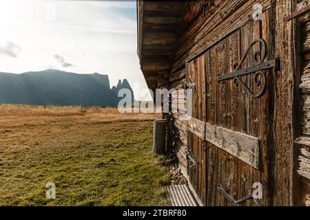 Alpe di Siusi avec Sciliar Banque D'Images