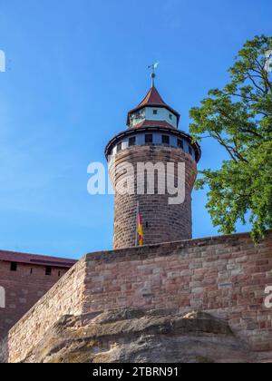 Tour Sinwell du château impérial, Nuremberg, moyenne-Franconie, Bavière, Allemagne, Europe Banque D'Images