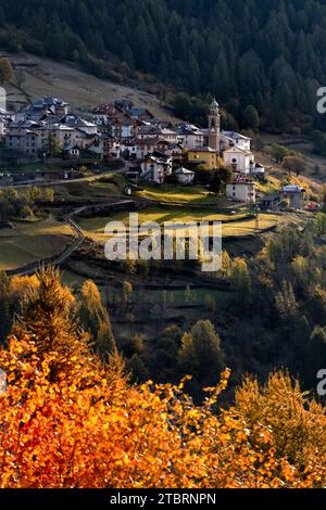 Celledizzo de la vallée de Pejo en saison d'automne, Europe, Italie, Trentin Tyrol du Sud, vallée de Pejo, quartier de Trento, Celledizzo Banque D'Images