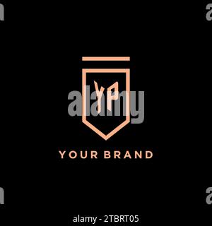 Initiale monogramme YP avec logo bouclier graphique vecteur d'icône Illustration de Vecteur