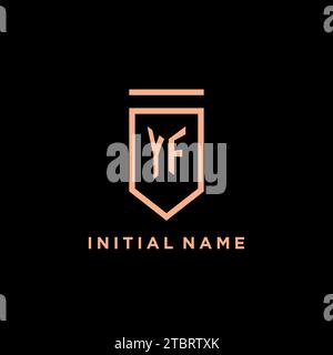 YF monogramme initial avec logo de bouclier graphique vecteur d'icône de conception Illustration de Vecteur