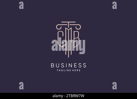 Conception initiale de pilier de logo CB avec le meilleur design de style moderne de luxe pour les idées de conception de cabinet juridique Illustration de Vecteur