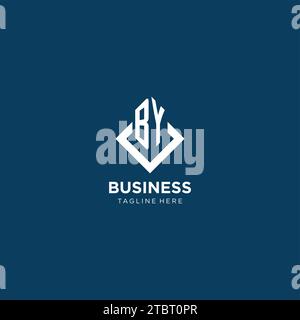 Initial PAR losange carré logo avec des lignes, graphique vectoriel de conception de logo moderne et élégant Illustration de Vecteur