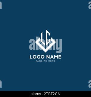 Losange carré initial de logo LC avec des lignes, graphique vectoriel de conception de logo moderne et élégant Illustration de Vecteur