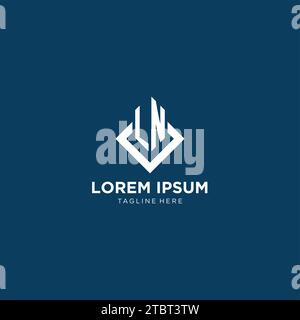 Losange carré initial de logo LN avec des lignes, graphique vectoriel de conception de logo moderne et élégant Illustration de Vecteur