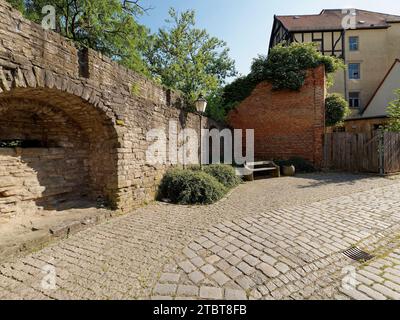 Mur de la ville et portes d'entrée de la ville à Zeitz, Burgenlandkreis, Saxe-Anhalt, Allemagne Banque D'Images