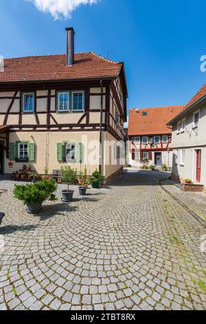 Centre historique de la ville de Fladungen dans le Rhön, district de Rhön-Grabfeld, Réserve de biosphère de Rhön, Basse-Franconie, Franconie, Bavière, Allemagne Banque D'Images