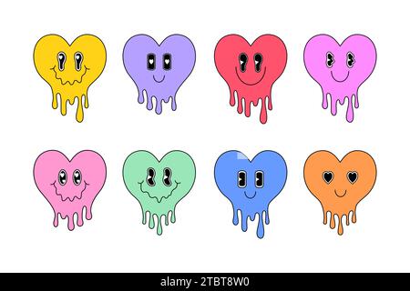 Ensemble de coeurs fondants Illustration de Vecteur