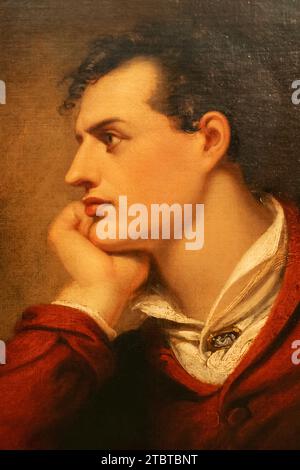 Angleterre, Londres, Portrait de George Lord Byron (1788-1824) par Richard Westall Banque D'Images