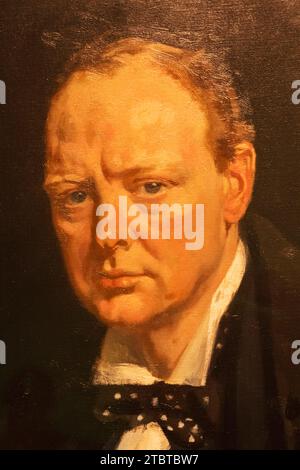 Angleterre, Londres, Portrait de Sir Winston Churchill (1874-1965) par Sir William Orpen daté de 1916 Banque D'Images