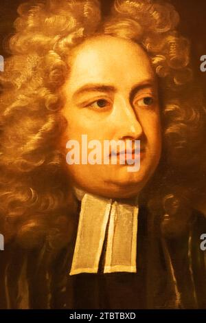 Angleterre, Londres, Portrait de Jonathan Swift (1667-1745) par l'atelier de Charles Jervas d'après un portrait de 1709 Banque D'Images