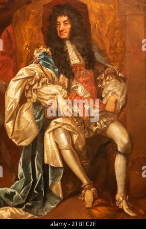 Angleterre, Londres, Portrait du roi Charles II (1630-85) attribué à Thomas Hawker daté vers 1680 Banque D'Images