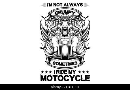 Conception vectorielle de conception de tshirt d'équitation de moto Illustration de Vecteur