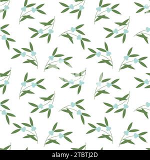 Motif GUI avec branches et feuilles. Impression sans couture plate Vector pour le design Illustration de Vecteur