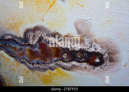 Gros plan des textures de rouille et de corrosion sur une surface métallique Banque D'Images