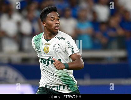 6 décembre 2023, Stade Mineiro, Brésil : finale de championnat de la Ligue A brésilienne, Cruzeiro contre Palmeiras : Endrick de Palmeiras Banque D'Images