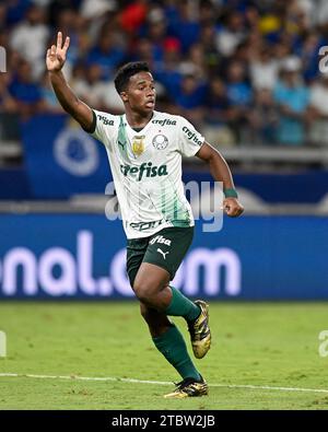 6 décembre 2023, Stade Mineiro, Brésil : finale de championnat de la Ligue A brésilienne, Cruzeiro contre Palmeiras : Endrick de Palmeiras Banque D'Images