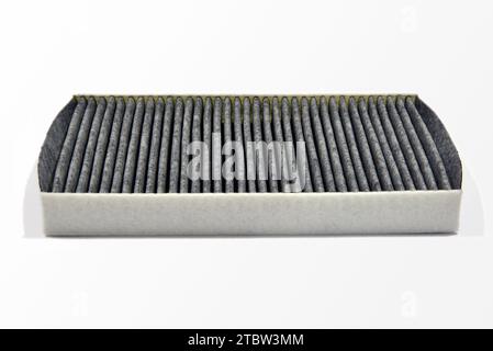 Filtre à pollen d'air sur fond blanc Banque D'Images