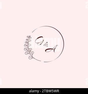 Lettres de logo de mariage AG dans la conception professionnelle de haute qualité qui imprimeront bien sur tous les supports d'impression Illustration de Vecteur