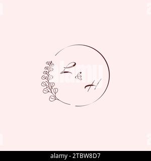 Lettres de logo de mariage HL dans la conception professionnelle de haute qualité qui imprimeront bien sur tous les supports d'impression Illustration de Vecteur