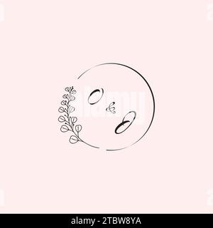 Lettres de logo de mariage JO dans la conception professionnelle de haute qualité qui imprimeront bien sur tous les supports d'impression Illustration de Vecteur