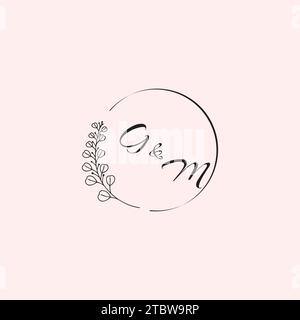 Lettres de logo de mariage MG dans la conception professionnelle de haute qualité qui imprimeront bien sur tous les supports d'impression Illustration de Vecteur