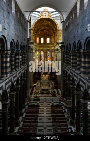 Gênes, Italie - 29 juillet 2022 : Cathédrale Saint-Laurent, (Cattedrale di San Lorenzo) à Gênes, Italie. Banque D'Images