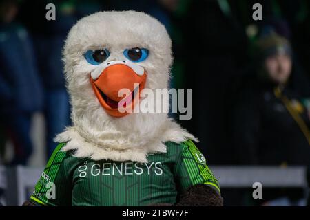 Galway, Irlande. 09 décembre 2023. La mascotte Connacht lors de la coupe des Champions Investec, ronde 1, match de la poule 1 entre Connacht Rugby et Union Bordeaux-Begles au Sportsground à Galway, Irlande le 8 décembre 2023 (photo Andrew SURMA/ crédit : SIPA USA/Alamy Live News Banque D'Images