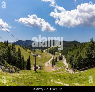 Une photo du paysage du parc national du Triglav vu de la station de ski de Vogel Banque D'Images