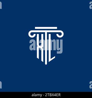 Monogramme initial XL avec symbole de pilier simple Illustration de Vecteur