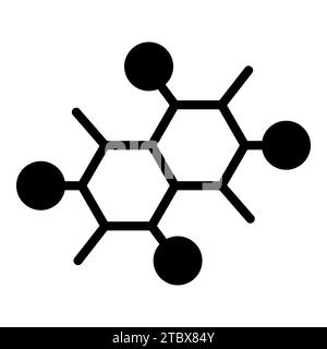 icône de glyphe de vecteur de molécule, icône d'école et d'éducation Illustration de Vecteur