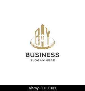 Initial PAR logo avec icône de maison créative, graphique vectoriel de conception de logo immobilier moderne et professionnel Illustration de Vecteur