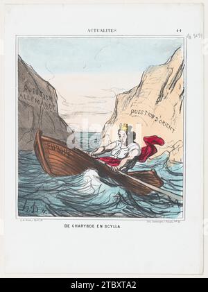 De Scylla à Charybde, de « nouvelles du jour », paru dans le Charivari, 20 mars 1869 1957 par honore Daumier Banque D'Images