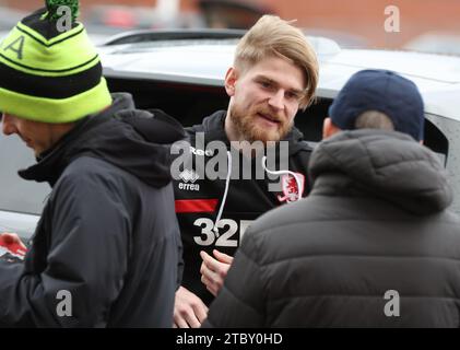 Les joueurs de Middlesbrough arrivent avant le Sky Bet Championship Match Middlesbrough vs Ipswich Town au Riverside Stadium, Middlesbrough, Royaume-Uni, le 9 décembre 2023 (photo de Nigel Roddis/News Images) Banque D'Images