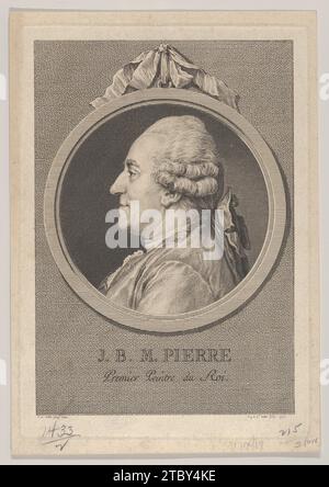 Portrait de Jean-Baptiste-Marie Pierre 1950 par Augustin de Saint-Aubin Banque D'Images