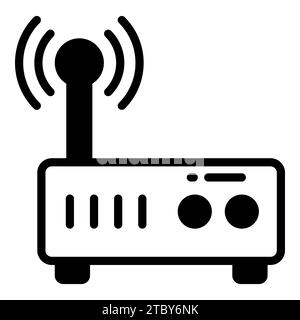 icône de glyphe vectoriel de modem, icône d'école et d'éducation Illustration de Vecteur