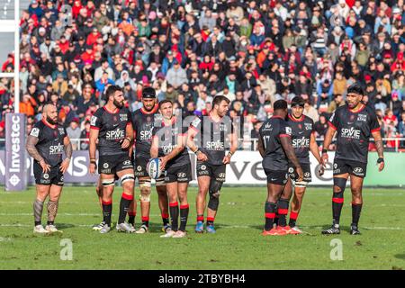 France. 09 décembre 2023. © PHOTOPQR/NICE MATIN/ESCOFFIER FLORIAN ; ; 09/12/2023 ; TOULON STADE MAYOL RUGBY CHAMPIONS CUP RCT - EXETER CHIEFS European Champions Cup match de rugby à XV entre le Rugby Club Toulonnais (Toulon) et les Exeter Chief's au Stade Mayol de Toulon, sud-est de la France le 9 décembre 2023 crédit : MAXPPP/Alamy Live News Banque D'Images