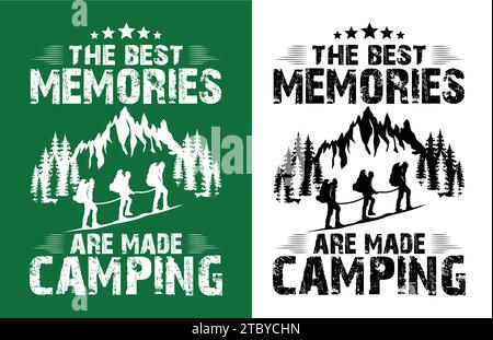 Camping T-shirt Line Art Design, Camping Vector et Illustration Line Art Design. Illustration de Vecteur